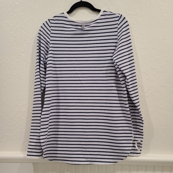 Lorna Jane Navy Stripe Top - Picture 3 of 4